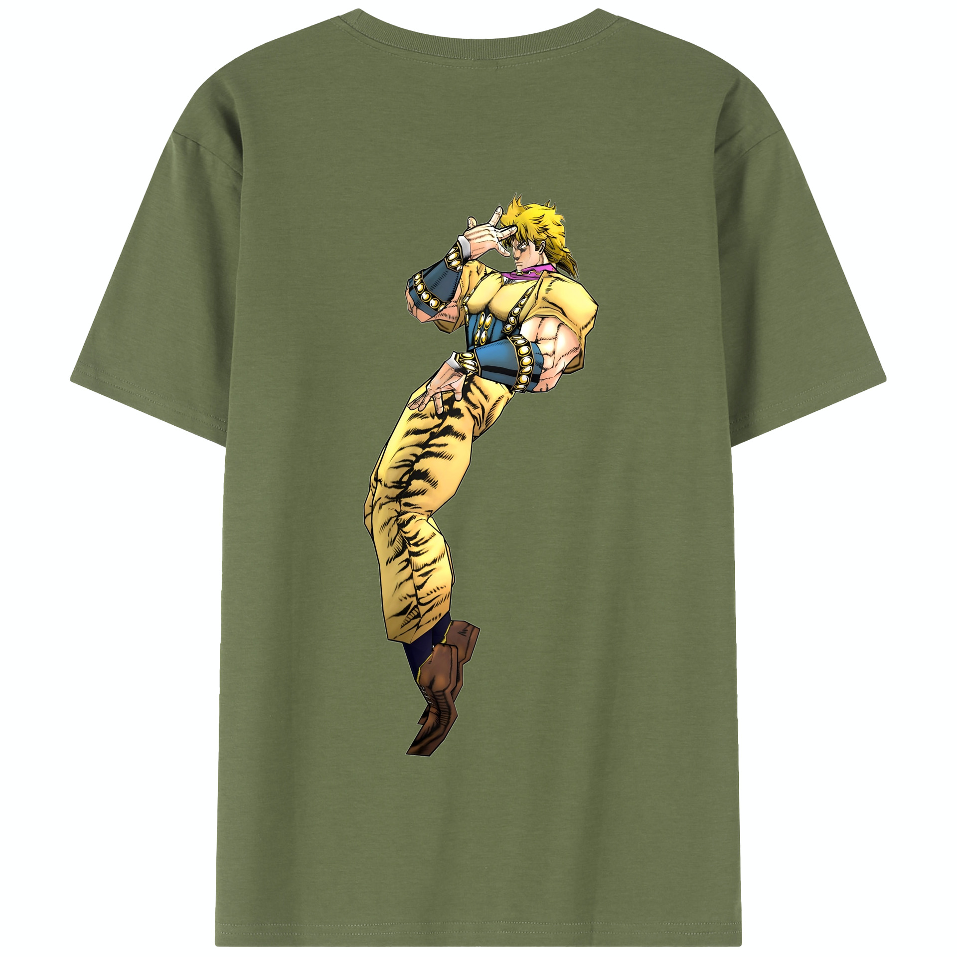 （画像用） ジョジョの奇妙な冒険 ディオ?ブランドー JoJo's Bizarre Adventure Dio Brando 綿100％半袖Tシャツ（背面プリント）
